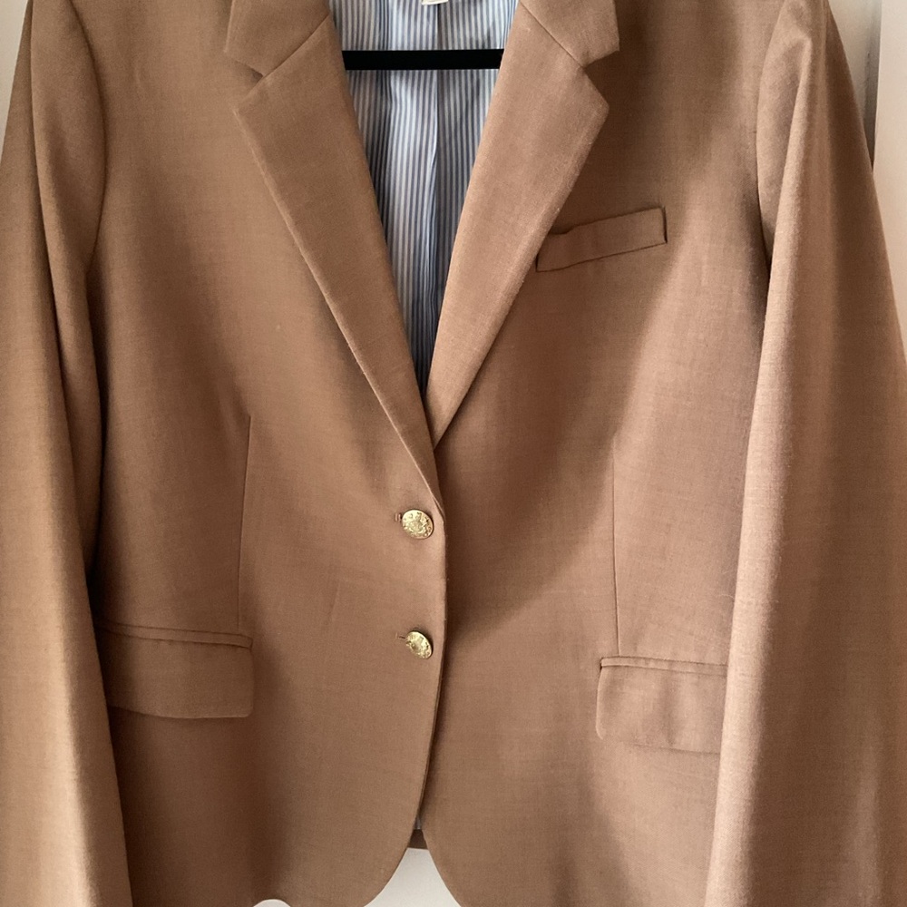 J. Crew Tan Blazer with Gold Buttons